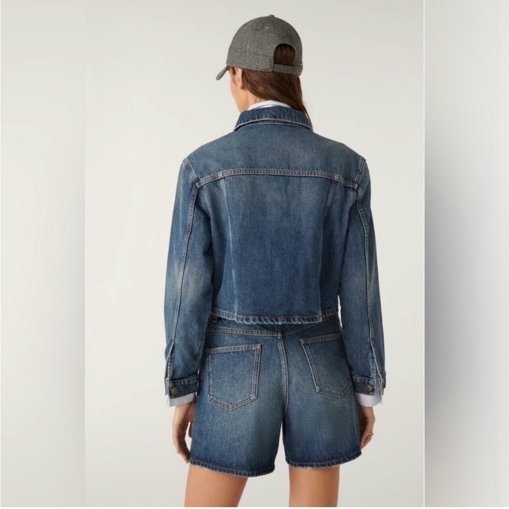 ba&sh Cropped Denim Jacket size L - Picture 2 of 7